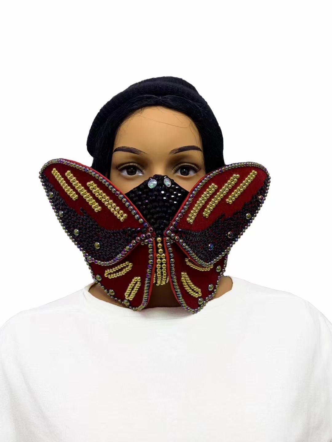 Red and Black Butterfly Large mask