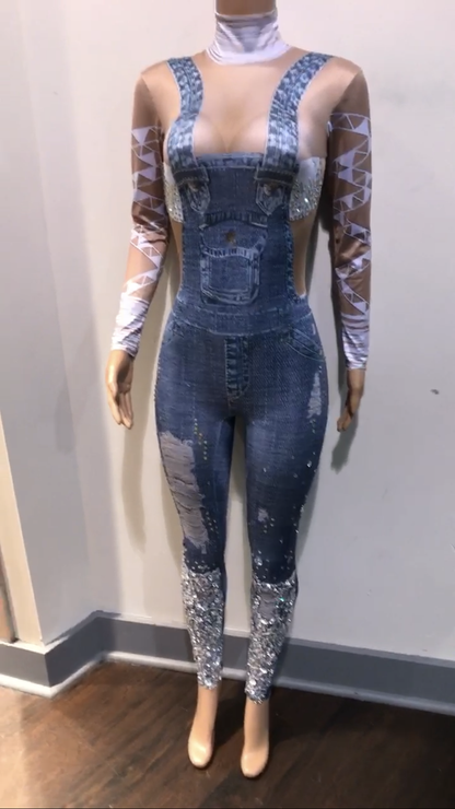 Denim illusion ( leather jacket is not included)
