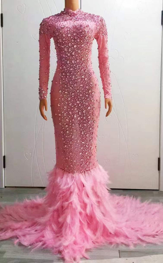 Alba Queen Long Dress Pink Lycra Non See-Through Delayed 5 Days
