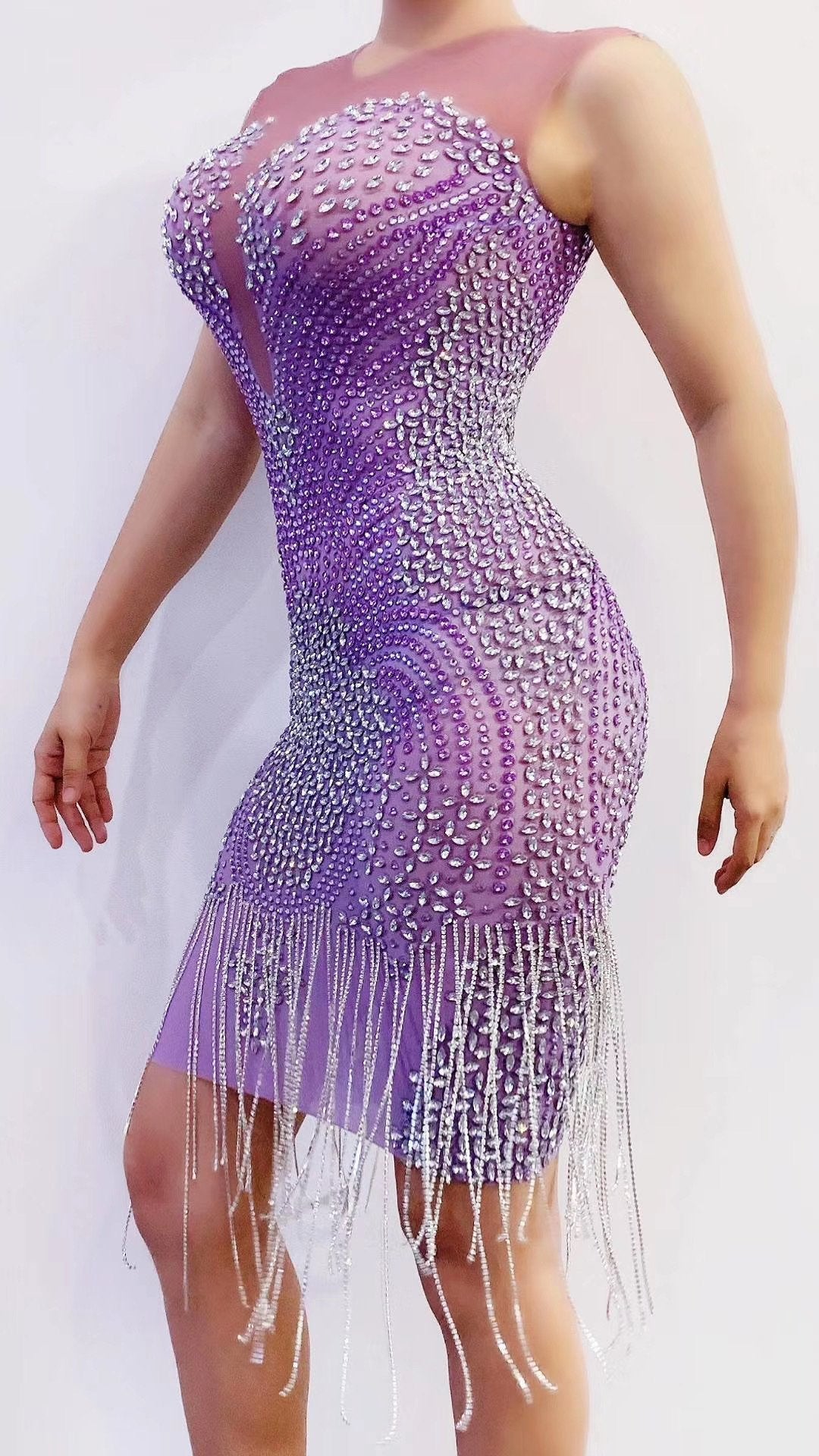 Purple Desi knee length dress