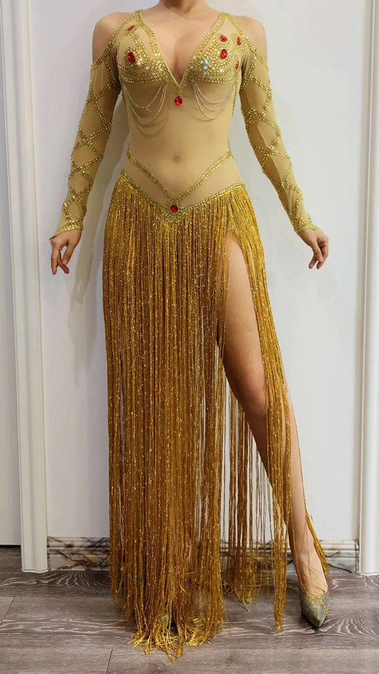 Jasmine dress gold