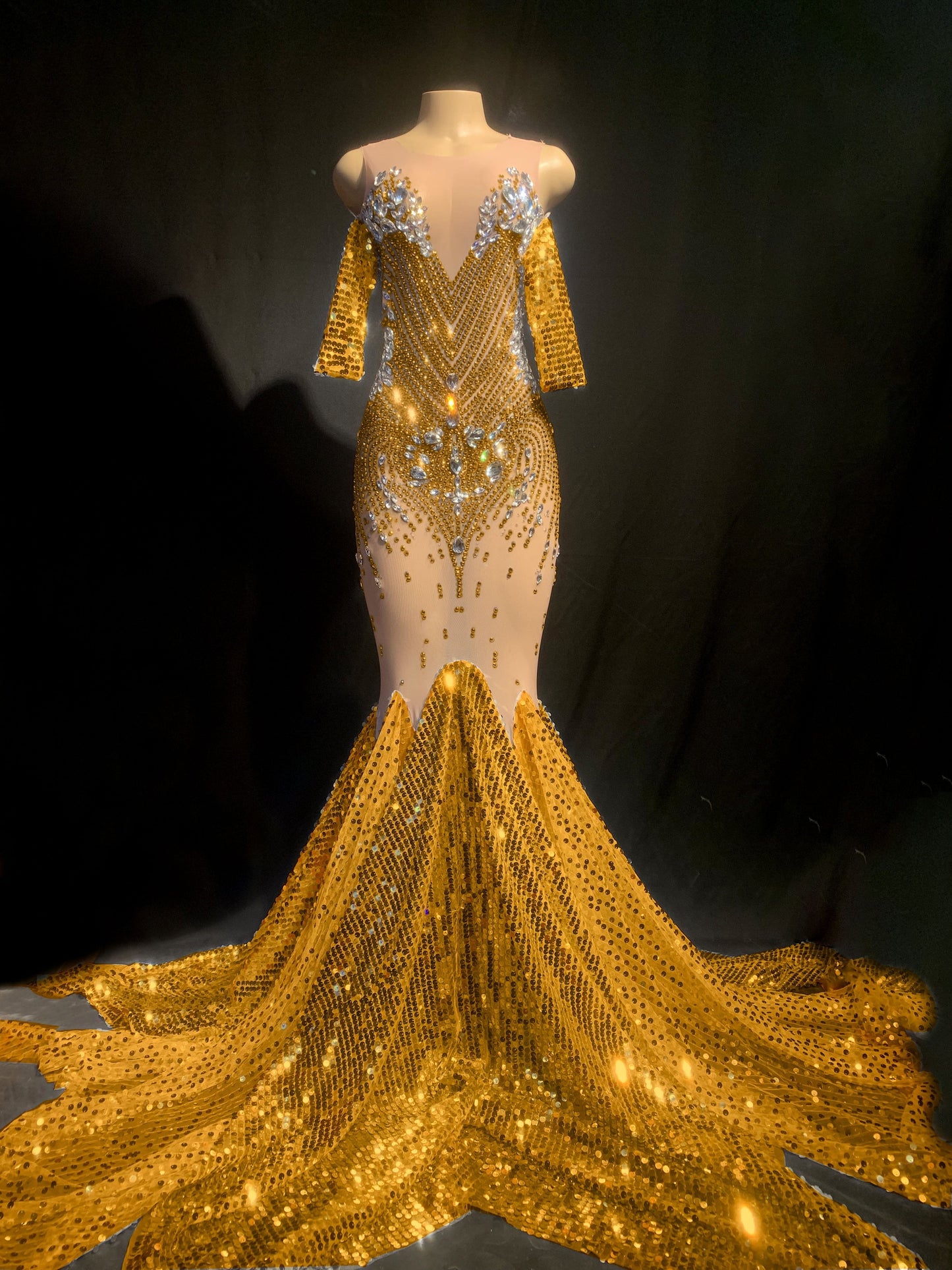 Iced Rainfall Golden Queen dress