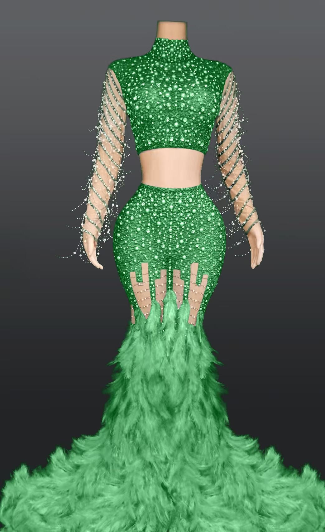 Snatched Dress Green Lycra Non See-though delayed 8 days