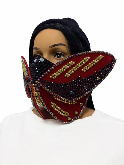 Red and Black Butterfly Large mask