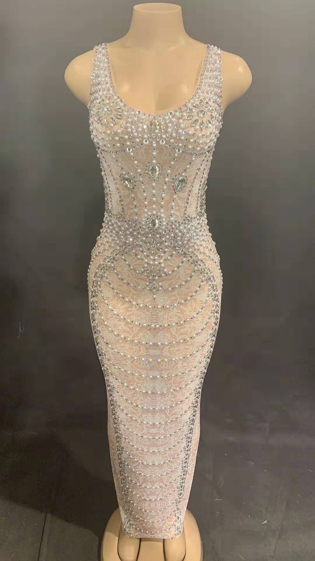 Pearl remix dress Lycra Non See-Through Delayed 5 Days